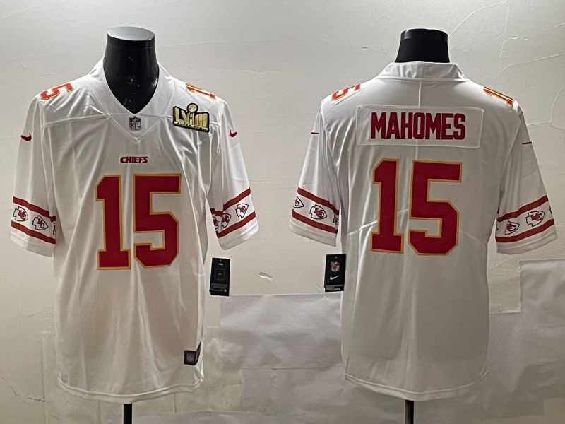 Men Kansas City Chiefs #15 Mahomes White 2025 Nike Vapor Limited NFL Jersey style 12->kansas city chiefs->NFL Jersey